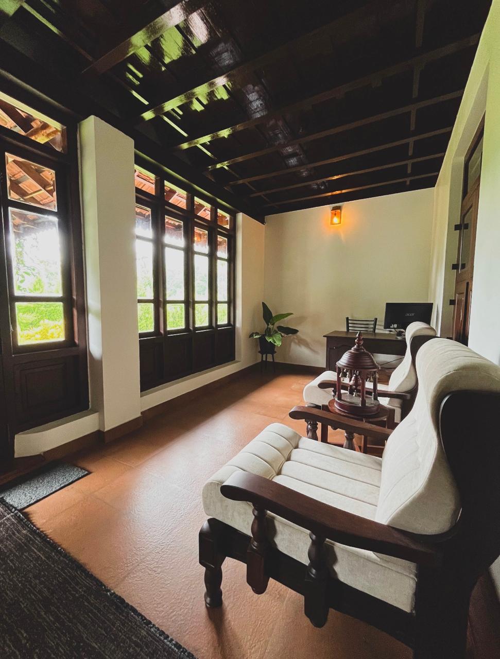 Quiet seating overlooking the garden